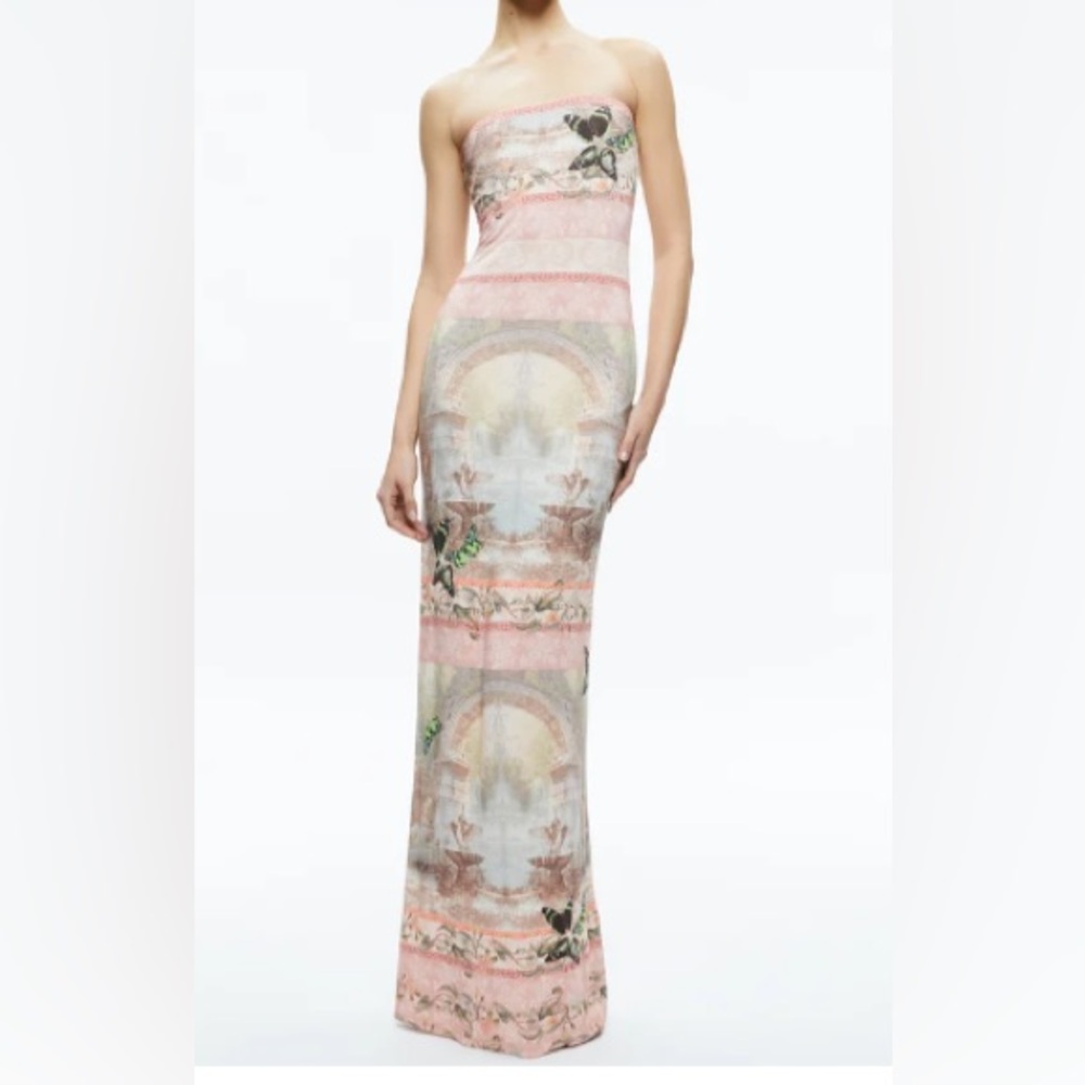 Alice + Olivia Delora Strapless Maxi Dress